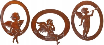 Sada kovaných figúrok záhradné ozdoby hrdzavý anjel