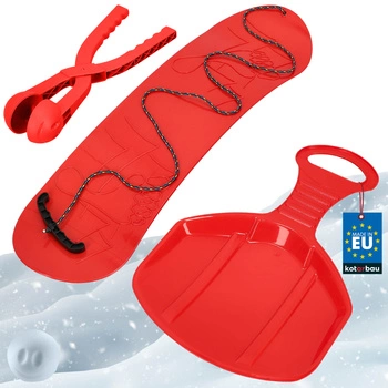 Súprava na zimnú zábavu snowboard jablíčko automat na snehové gule červená