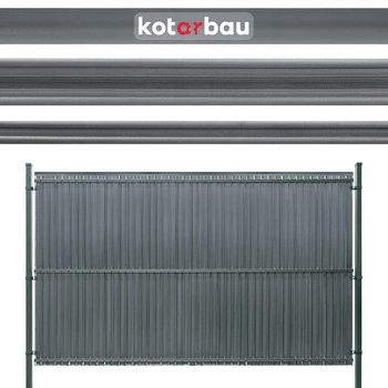 Kryt plotového panelu s pásmi sivý 152 cm