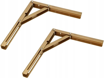 Sklopný roh na polici 300 mm rozkladací 2 ks - Farba zlatá