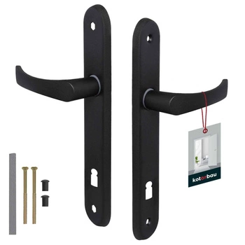 Sada dverových kľučiek 90 čierna rozeta s dlhým kľúčom