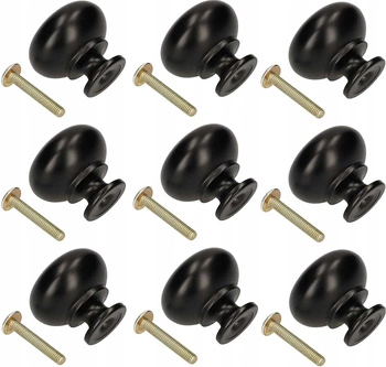 Nábytková kľučka čierna skrinka úchytka hríb - 10 ks.