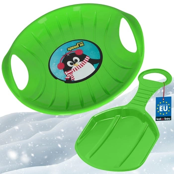 Sánky jablíčko šmykľavka na sánkovanie zelené sada 2 ks.