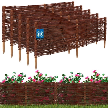 Prútený záhradný plot riadený palisáda lemovanie 100x40 cm sada 5 ks.