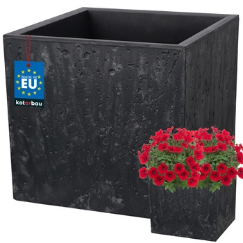 Kvetináč štvorcový betón industriálny antracit 39 cm