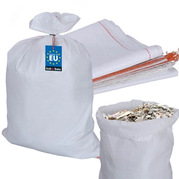 Polypropylénové vrece biele na štrk piesok uhlie tráva múka 30 kg 50x80 cm