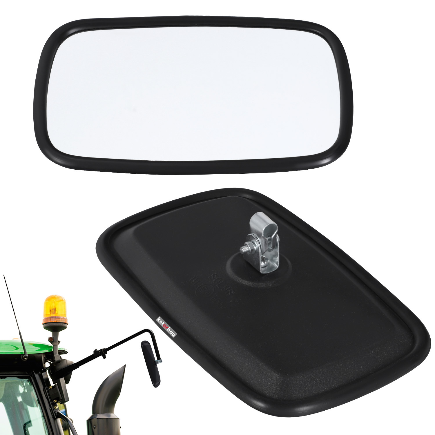 Univerzálne vonkajšie zrkadlo pre traktory 23x14,5 cm