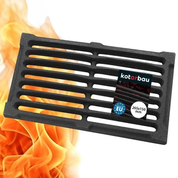 Liatinový rošt na varenie pre krbové kachle - 26,5x15 cm