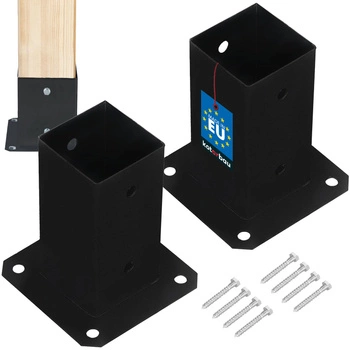 Základňa stĺpa priskrutkovaná k betónu čierna 70x70 mm sada 2 ks.