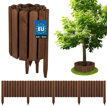 Záhradný plot palisádový drevený obrubník poháňaný hnedý 200x30 cm