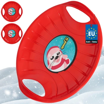 Sánky na sánkovanie po snehu červené 60 cm sada 2 ks.