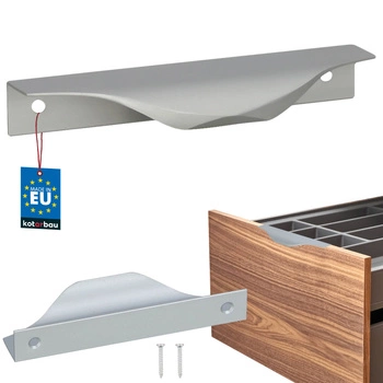 Hranatá nábytková úchytka moderná hliníková strieborná 96 mm