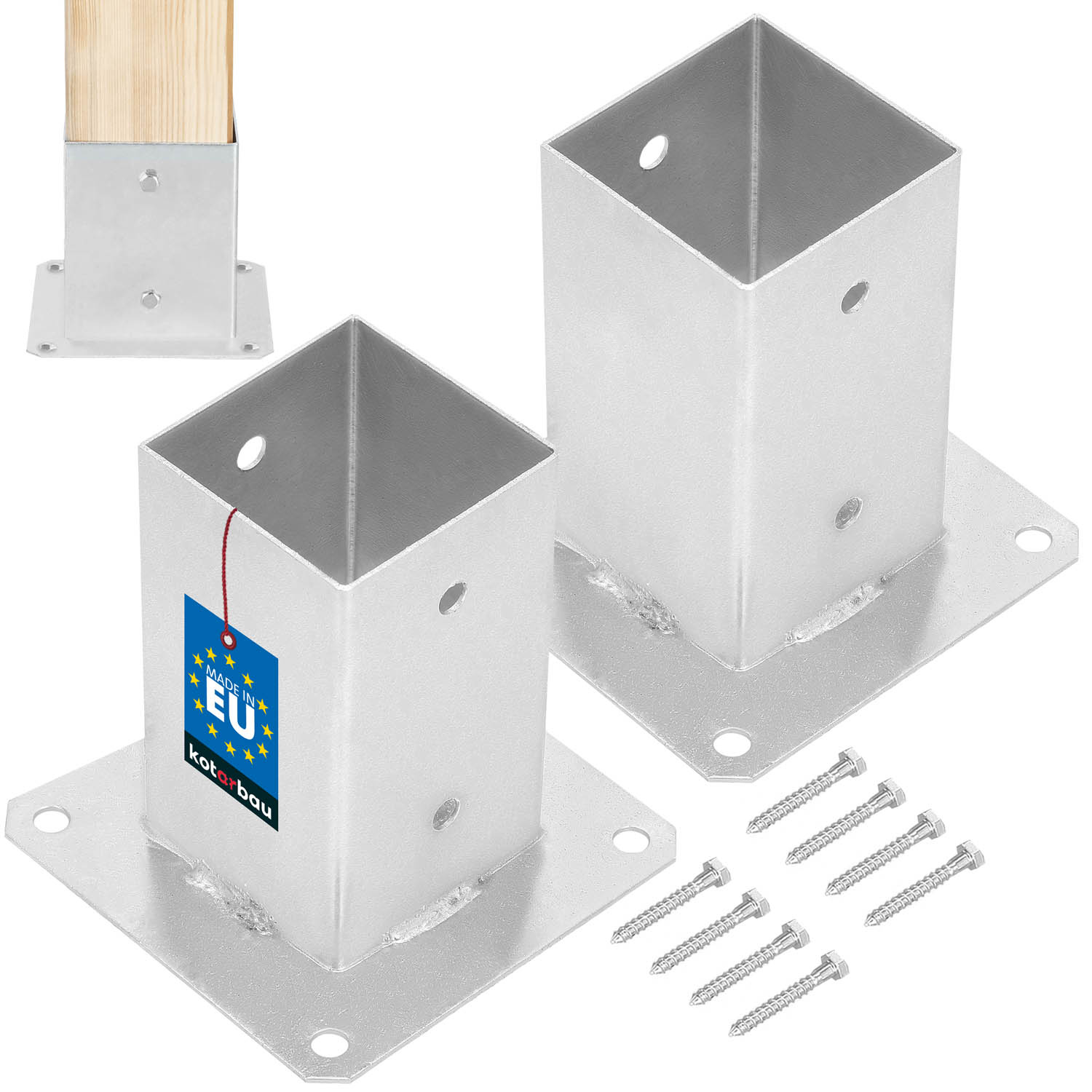 Skrutkovaná základňa tyče 80x80 mm sada 2 ks.