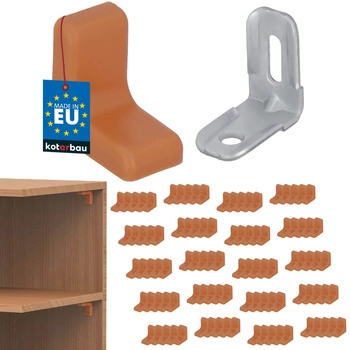 Nábytková uhlová konzola s uzáverom jelša sada 100 ks.