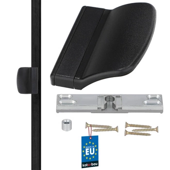 Balkónová západka s rukoväťou čierna