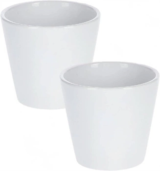 Keramický kvetináč 13 cm biely - 2 ks.