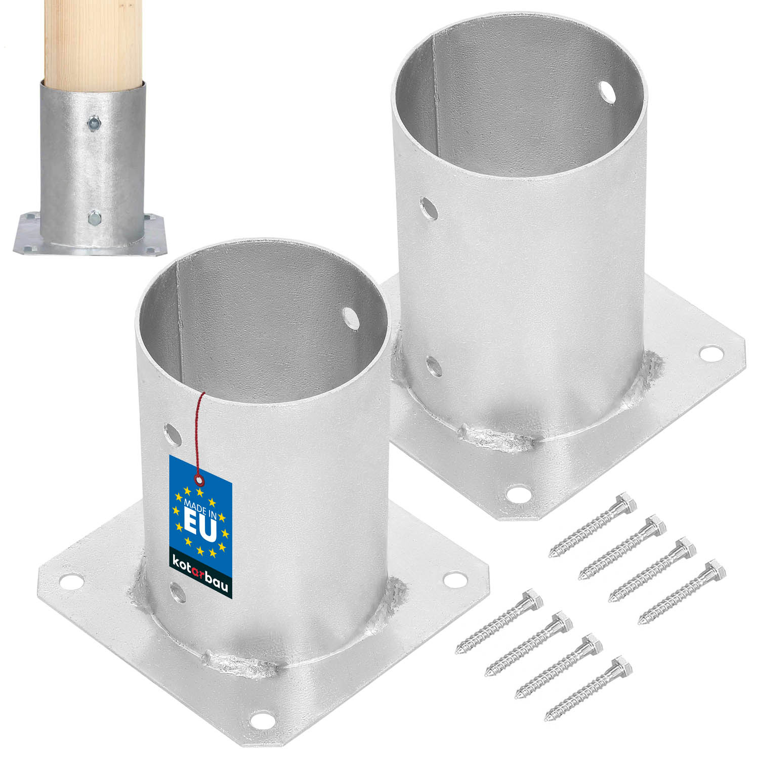 Skrutkovaná základňa tyče fi 100 mm sada 2 ks.