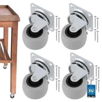 Otočné koliesko nábytkové gumové ložiskové otočné pre skrinky 40 mm sada 4 ks.