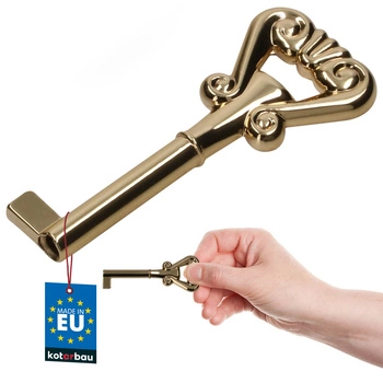 Kľúč na barový nábytok univerzálny dekoratívny retro zlatý 7 cm
