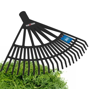 Záhradné hrable plastové na lístie trávu 44 cm - Farba čierna