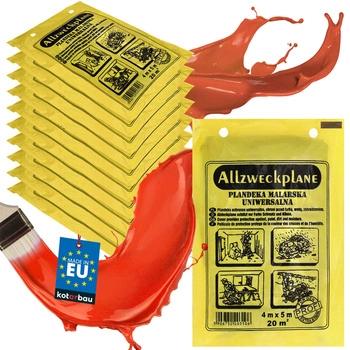 Fólia na nátery ochranná stavebná hrubá silná sivá 4x5 m sada 25 ks.