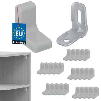 Nábytková uhlová konzola s uzáverom svetlosivá sada 25 ks.