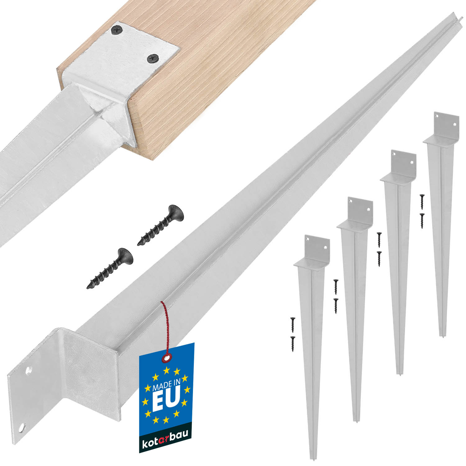 Kotviaca konzola s pohonom na základňu stĺpa typ l - 500 mm sada 4 ks.