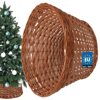 Koš z prútia ø40 cm na stojan pod vianočný stromček boho - Farba prírodná