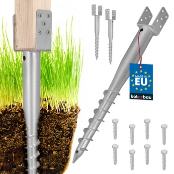 Základňa stĺpa kotva u skrutkovateľná do zeme oceľ 70x700 mm sada 2 ks.