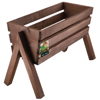 Stojaci drevený kvetináč hnedý 40 cm