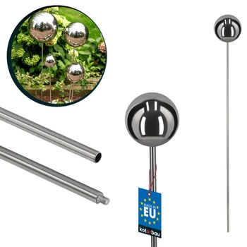 Dekoratívna záhradná guľa na vrchole oceľ zrkadlový efekt 110 cm