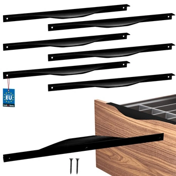 Úchyt nábytkový hliníkový čierny mat 320/340 mm sada 6 ks.