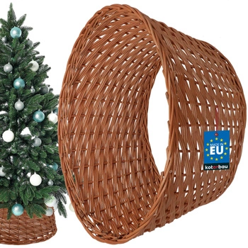 Koš z prútia ø60 cm na stojan pod vianočný stromček boho - Farba prírodná