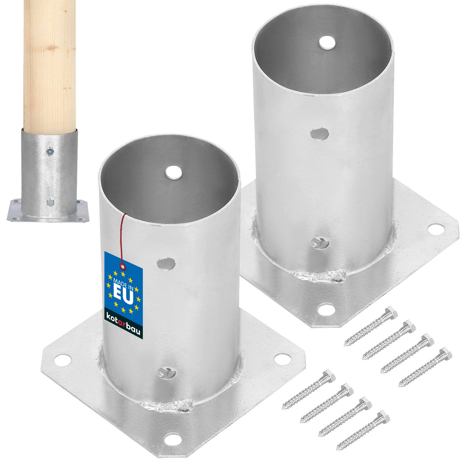 Skrutkovaná základňa tyče fi 80 mm sada 2 ks.