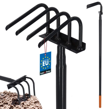 Motyka na buriny kyprenie s pazúrmi oceľová tyč 4-zubá