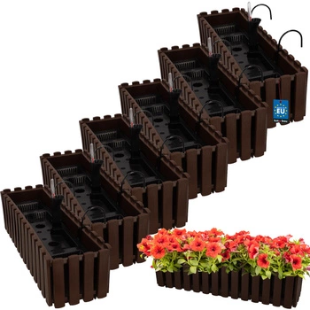 Kvetináč balkónový hnedý 600 MM Sada 6 ks..