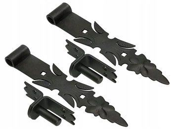 Ozdobný kovaný záves na dvere 300 mm so západkou - 2 ks.