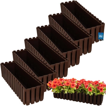 Kvetináč balkónový hnedý 600 MM Sada 6 ks..