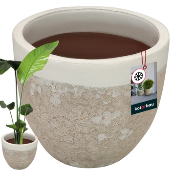 Kvetináč biely mrazuvzdorný s odtokom vody ⌀ 37 cm