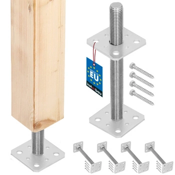 Podstavec stĺpa skrutkovací nastaviteľný tyč m24 80x80x250 mm sada 4 ks.