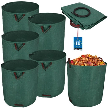Záhradný kôš na lístie trávu okrúhly skladací 635 l sada 5 ks.