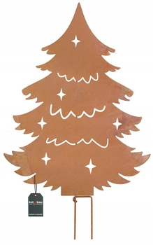 Socha stromček figúrka ozdoba kovová záhradná hrdza - Farba hnedá