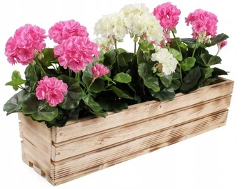 Drevený balkónový kvetinový box na bylinky drevo na oheň 60 cm