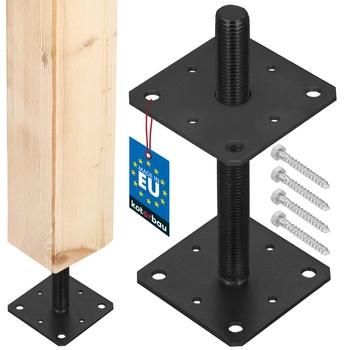 Podstavec stĺpa skrutkovací nastaviteľný závit antracitový 110x110x250 mm