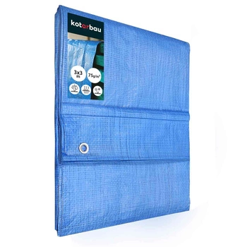 Plachta ochranná pevná hrubá univerzálna modrá 75 g/m2 3x3 m