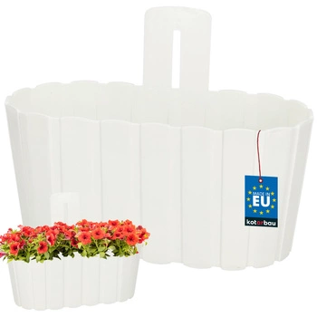 Závesný kvetináč na stenu rustikálny biely 280 mm