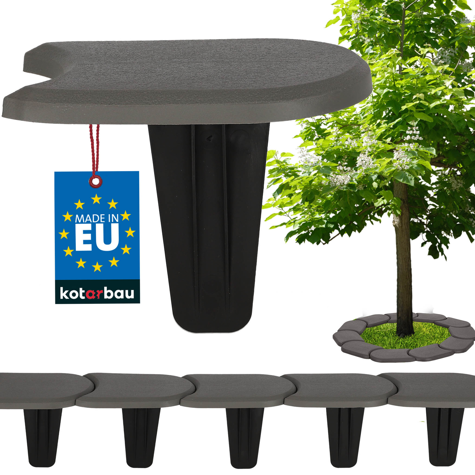 Obrubník trávnika palisáda s nájazdom plastový kamenný 3,8 m