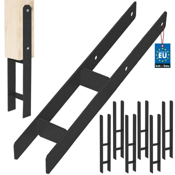 Základňa stĺpika h na zamurovanie pozinkovaná čierna 80 mm sada 6 ks.