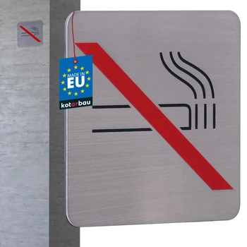 Značka zákaz fajčenia piktogram samolepiaca nerezová oceľ 7x7 cm