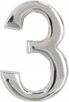 Číslo domu "3" číslo dverí 5 cm chróm